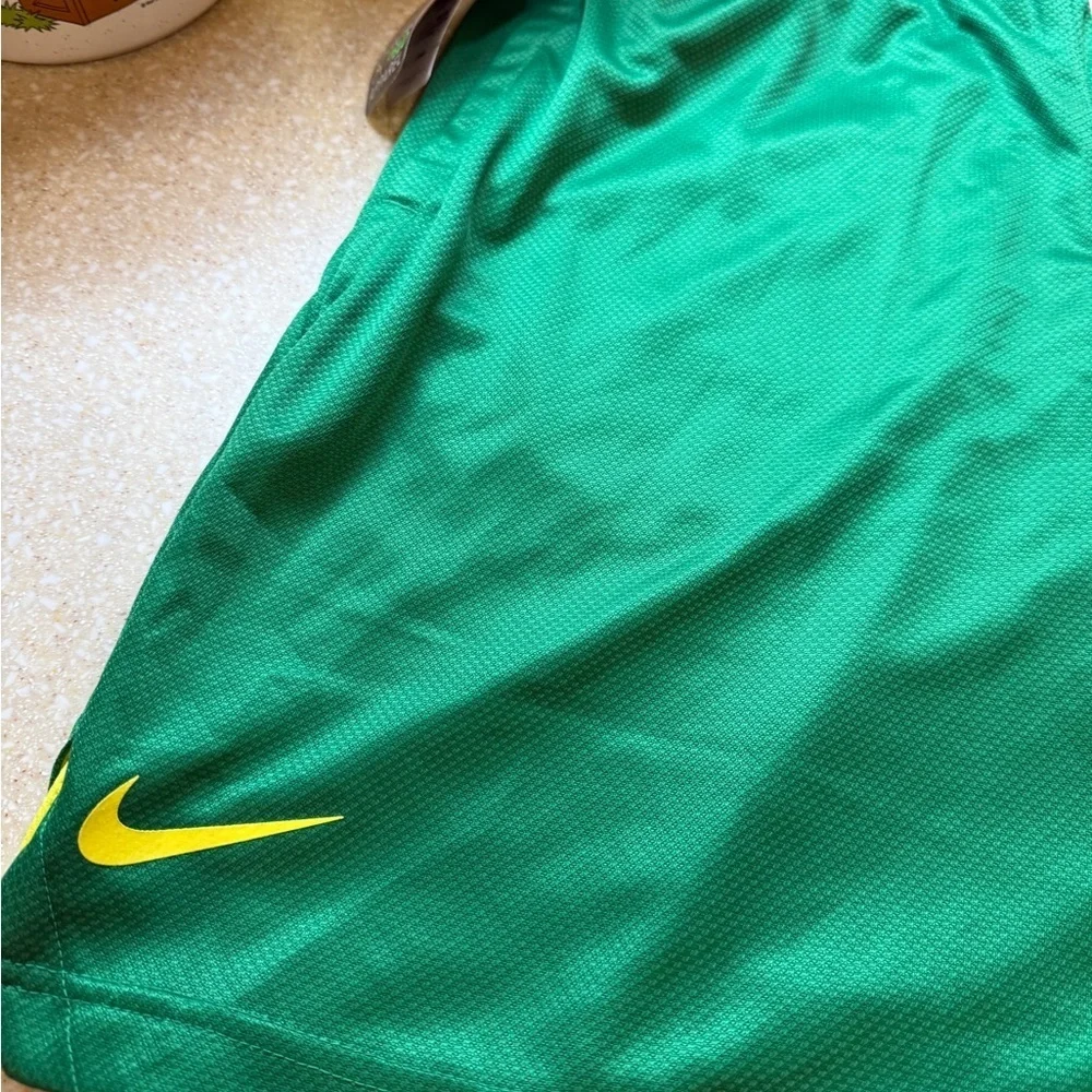 NIKE Dri-fit Oregon Ducks Men’s Sz M Green Athletic Basketball Shorts Yellow O
